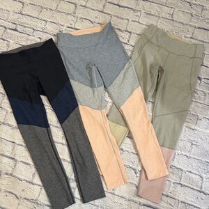 3 pair of Outdoor Voices Colorblock Leggings Size Small
